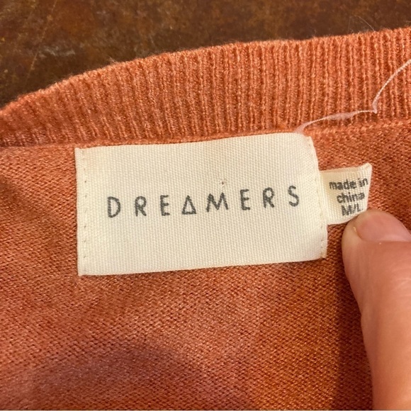 Ladies Dreamers Super Soft Orange Sweater - Picture 3 of 4